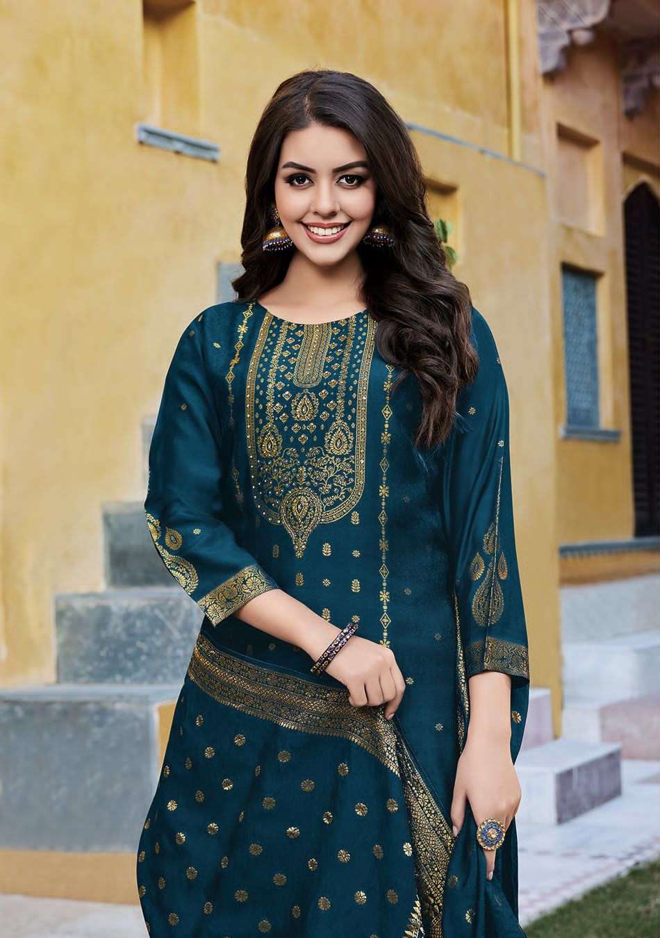 ladies flavour designer pure dola viscose readymade suit 