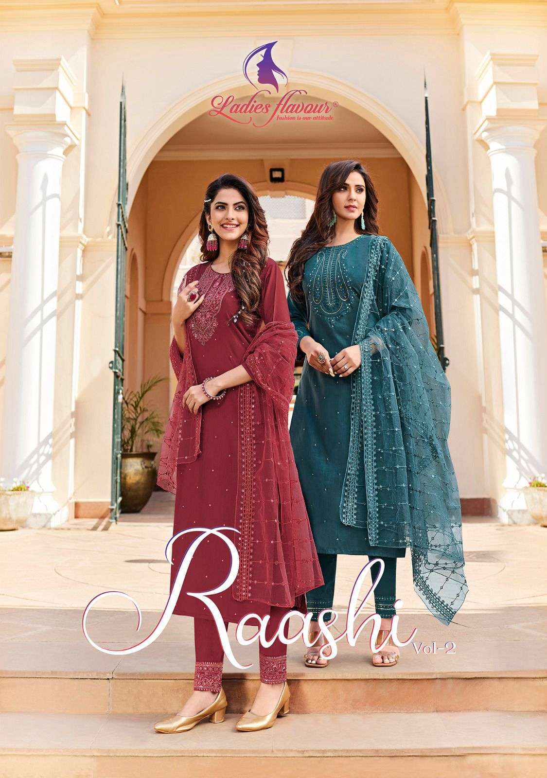 ladies flavour raashi vol 2 series 1001-10036 viscose readymade suit 