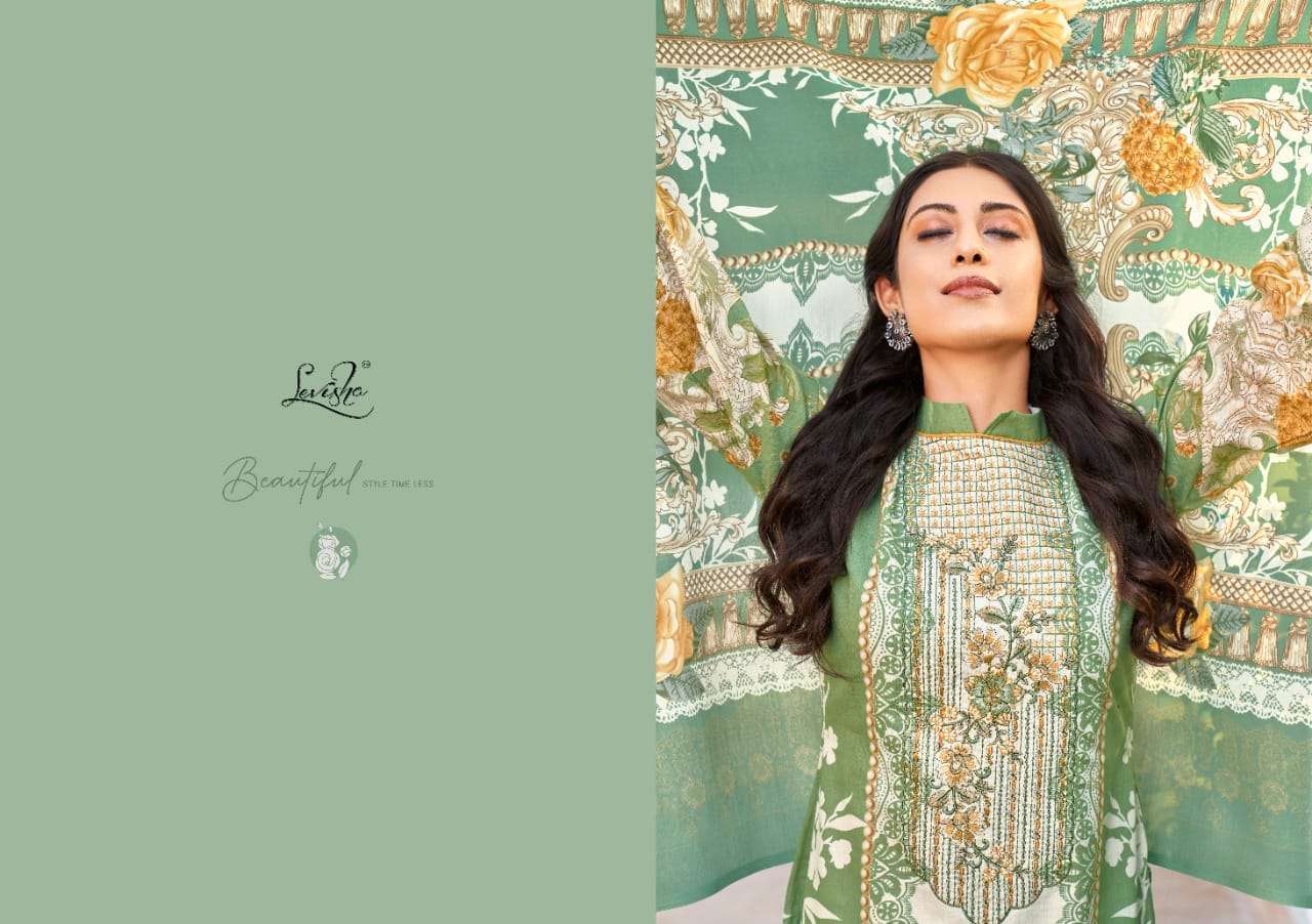 levisha jashn e ishq series 1013-1020 cambric Cotton suit