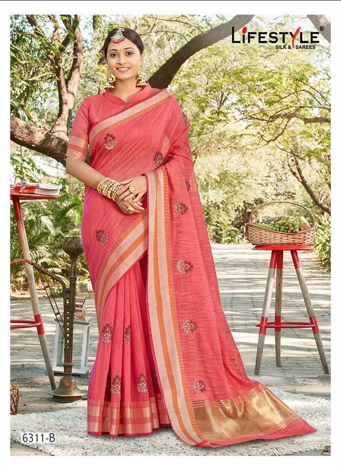 lifestyle 6311 vol 1 organza printed saree