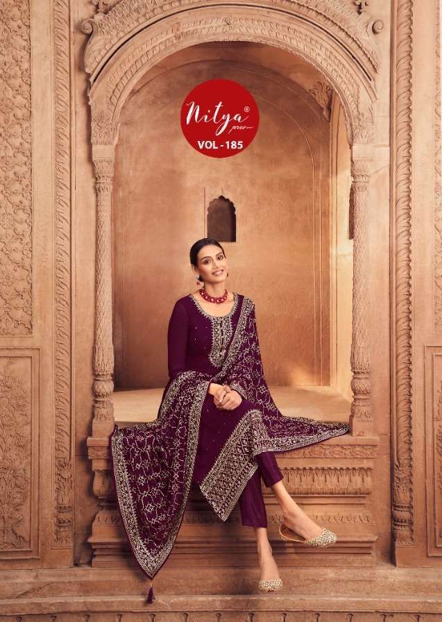 lt nitya vol 185 georgette with embroidery suit 
