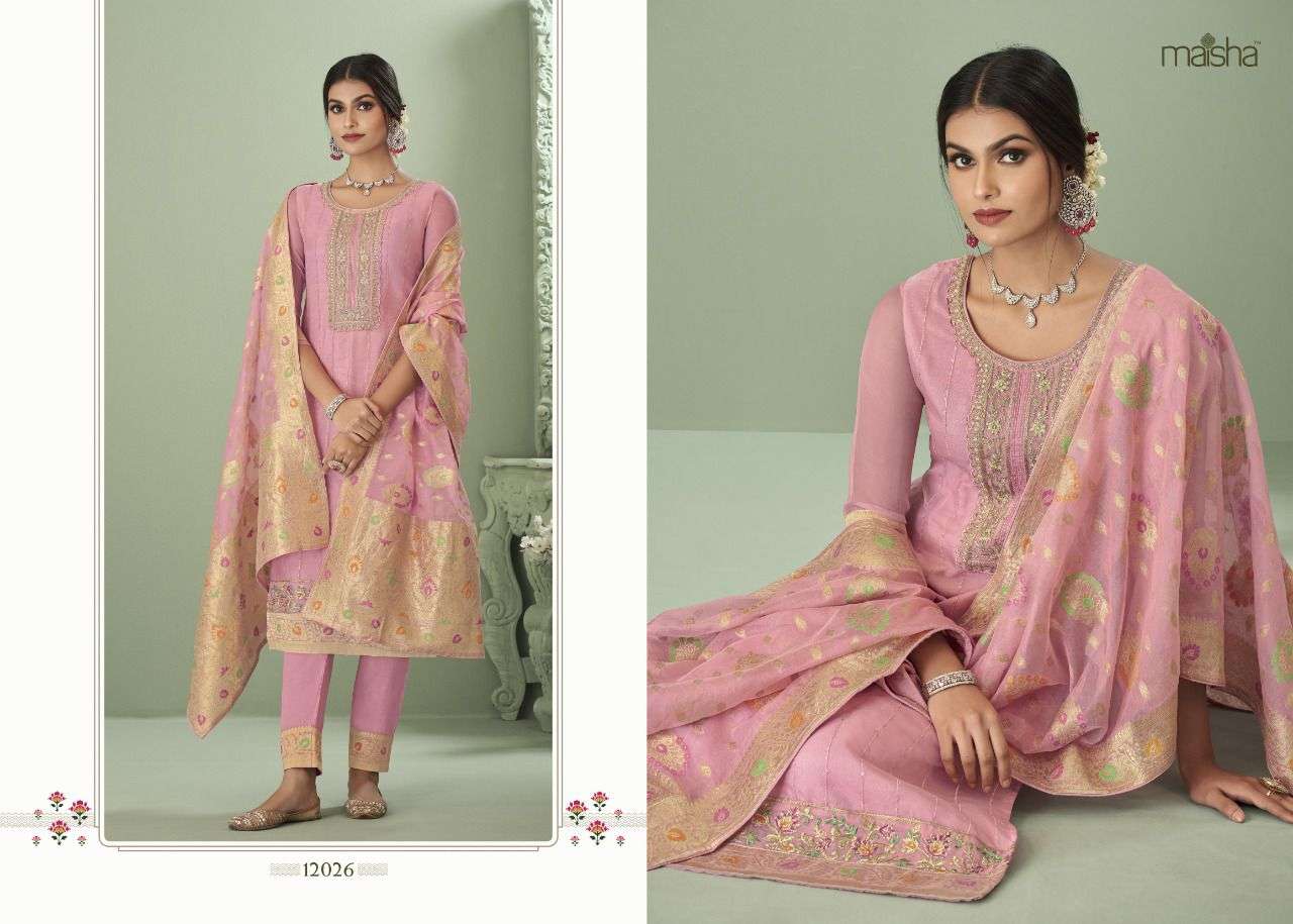 maisha gulbarga series 12025-12029 pure organza suit 