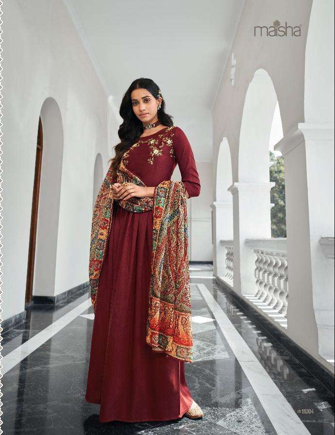 maisha masleen designer pure viscose suit 