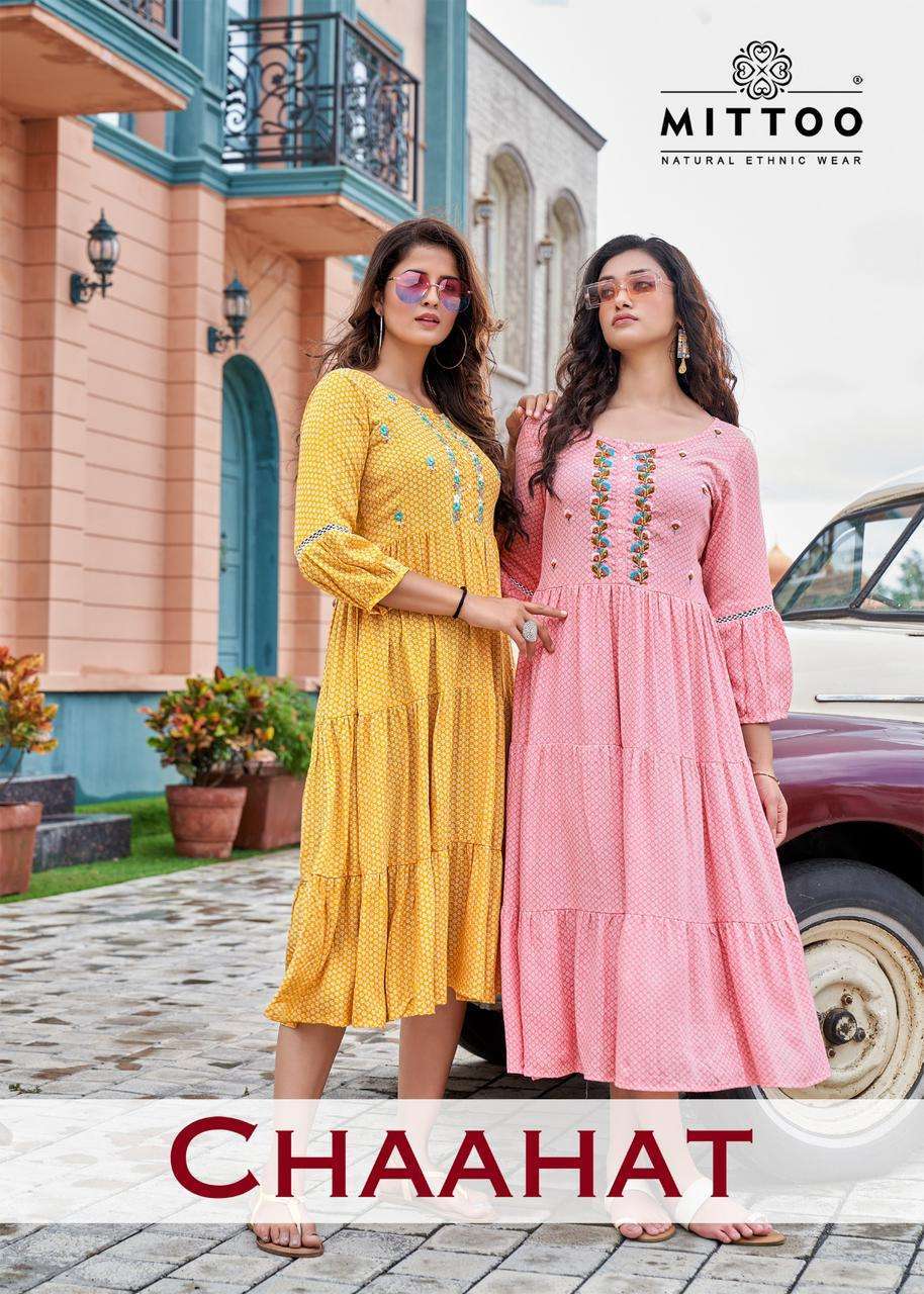 mittoo chaahat series 2001-2006 Wrinkle Rayon Print kurti