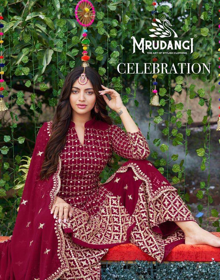 mrudangi celebration series 2040-2042 heavy faux georgette suit 