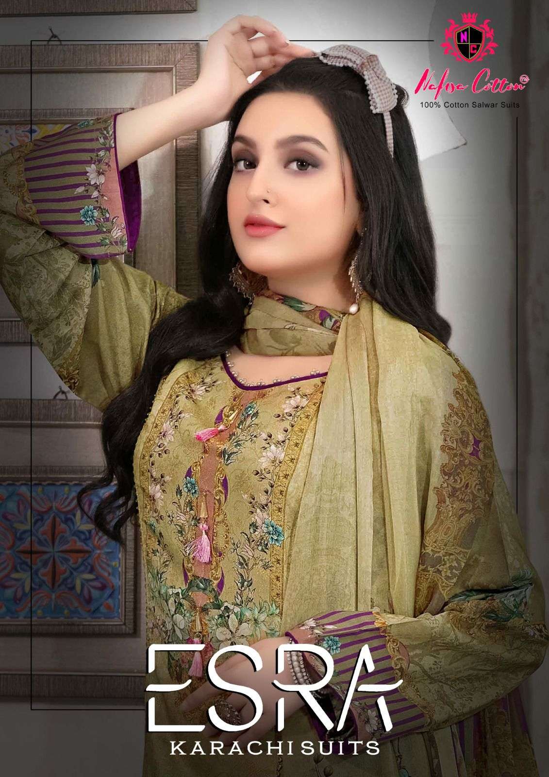 nafisha cotton esra karachi suits vol 1 series 1001-1006 pure soft cotton suit 