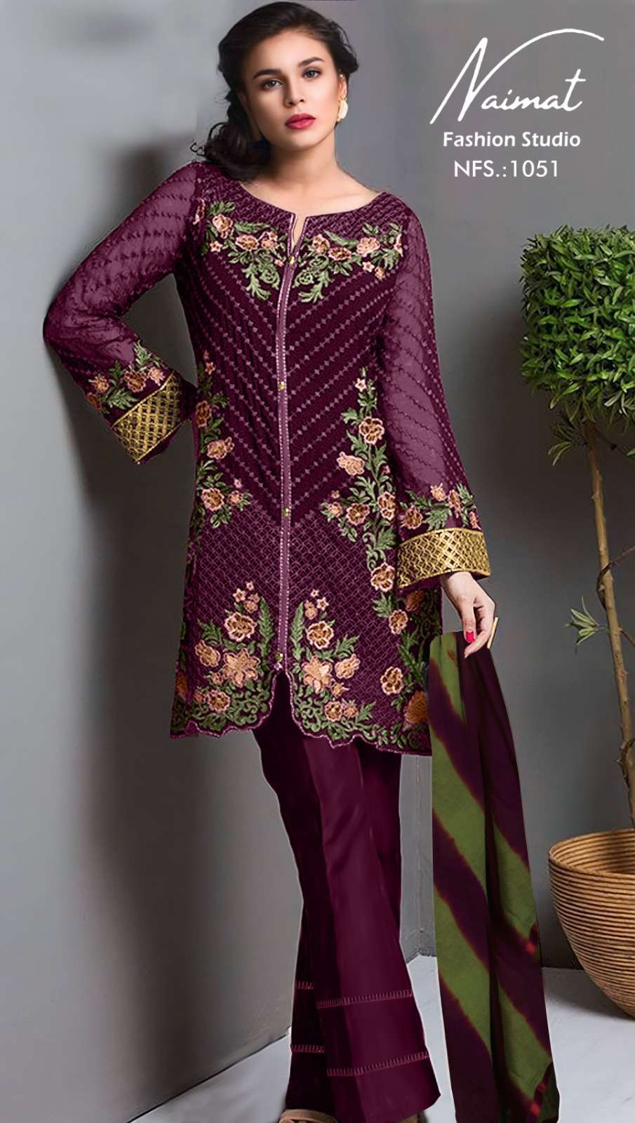naimat fashion nfs 1051 Pure Fox Blooming readymade suit