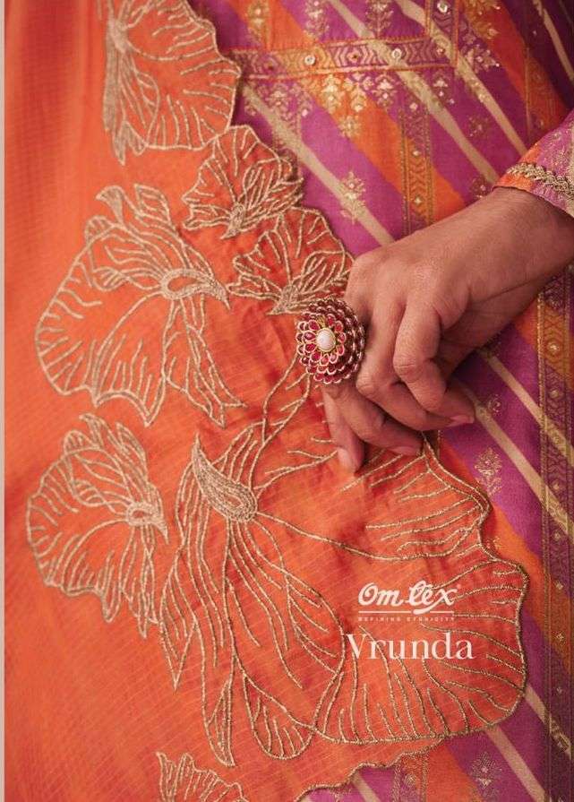 omtex vrunda series 301-306 banarasi jacquard suit 