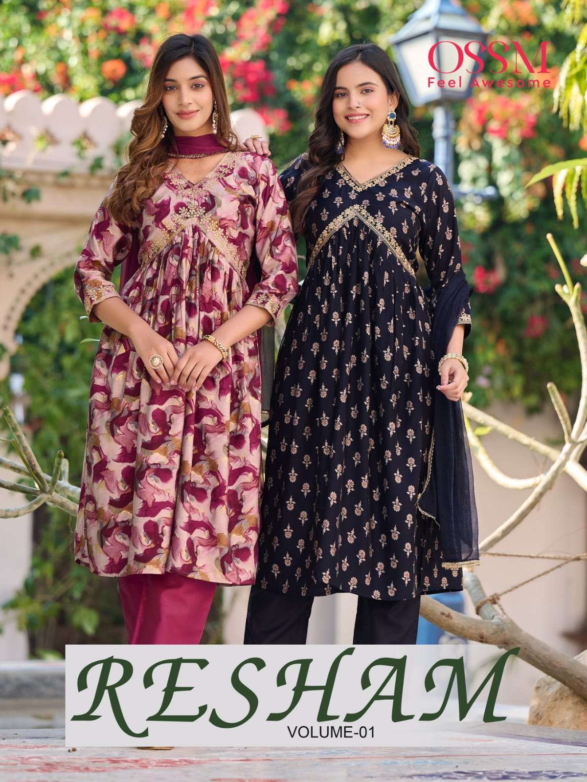ossm resham series 101-106 premium chanderi modal suit 