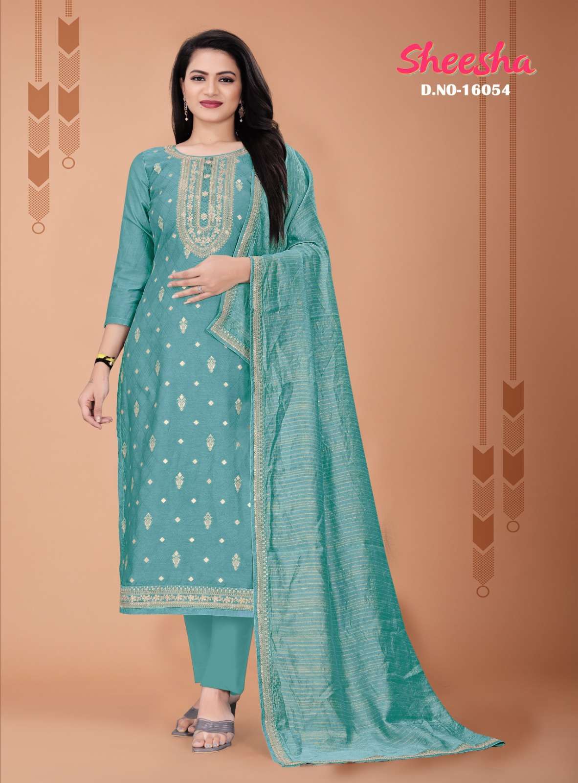 panch ratna sheesha series 16051-16054 dola jacquard suit 
