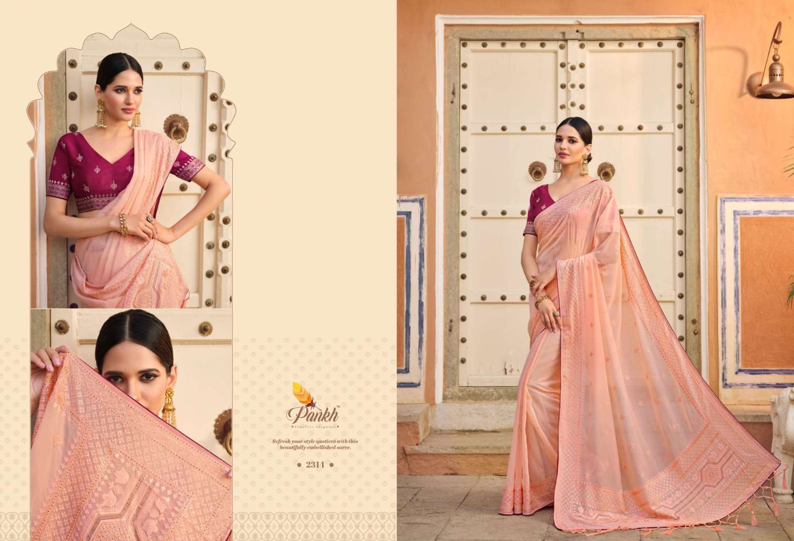 pankh ruby vol 1 designer vichitra silk saree 
