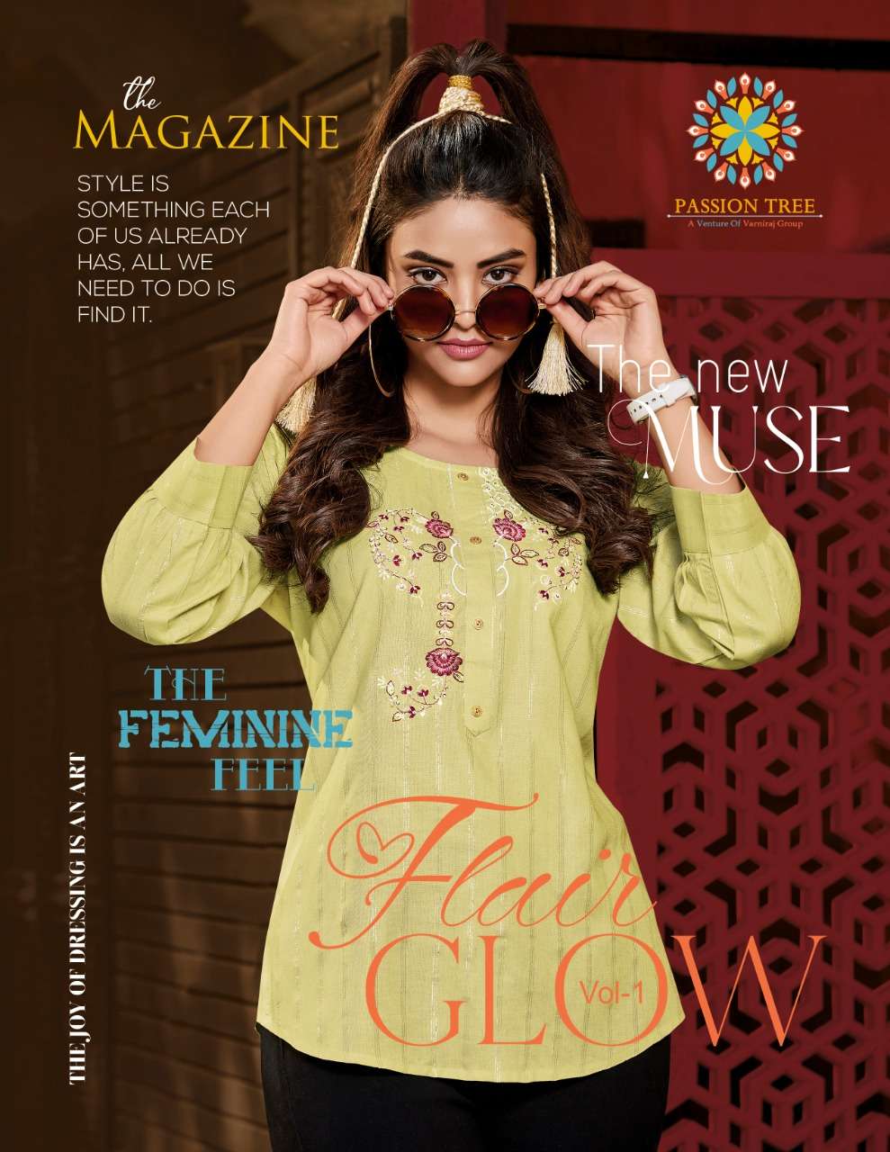 passion tree flair glow vol 1 series 1001-1006 fancy fabric kurti 