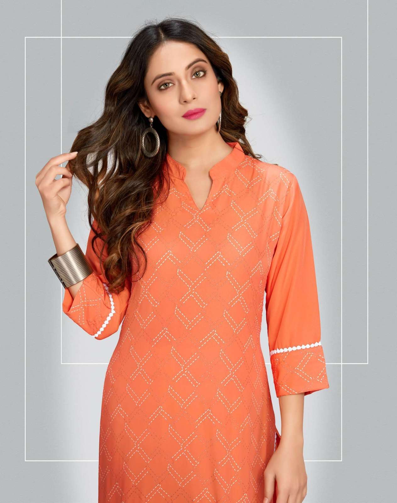 pr 38sc-41sc pure crape kurta with bottom pant set