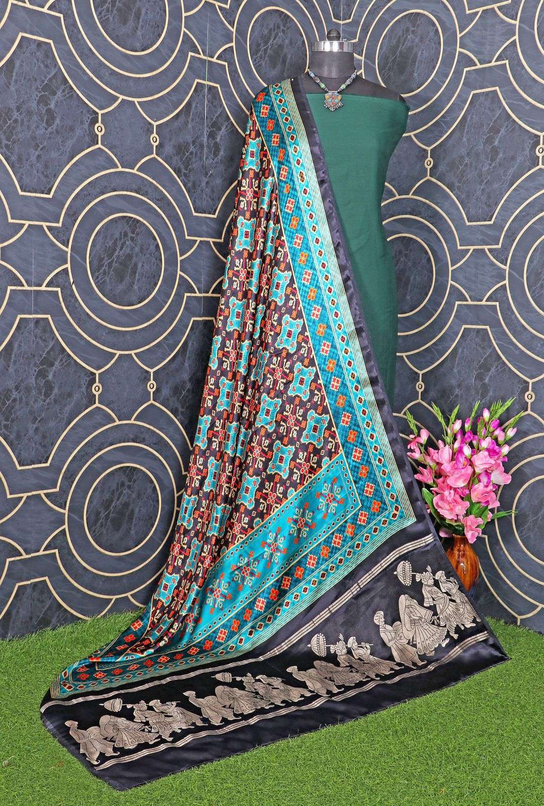 pr nakshi pallu gajji silk dupatta at wholesale price
