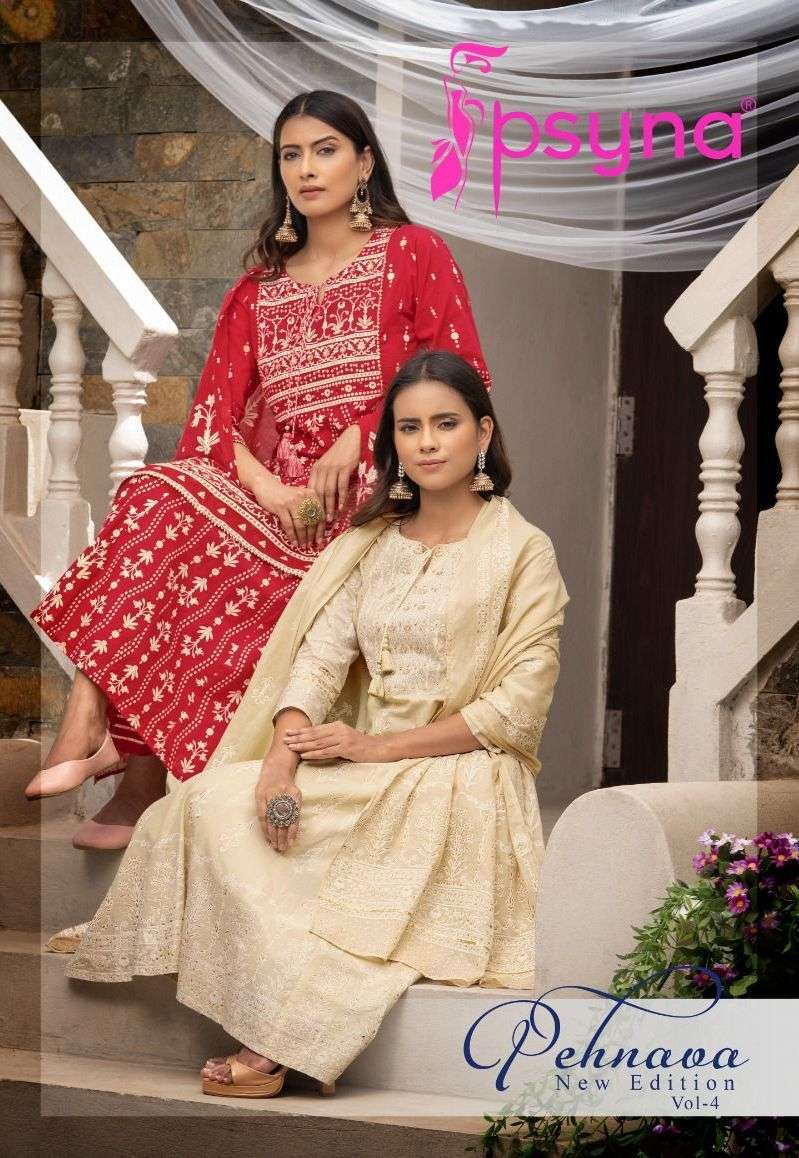 psyna pehnava vol 4 series 4001-4006 Cotton camric readymade suit 