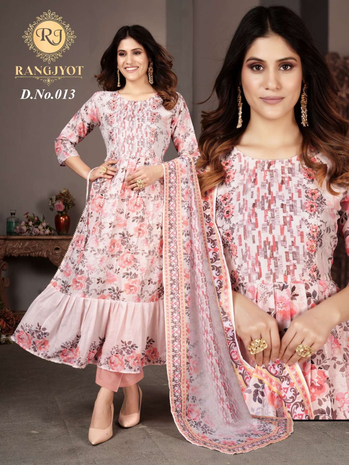 rangjyot d no 013 Musslin Digital Print readymade suit 