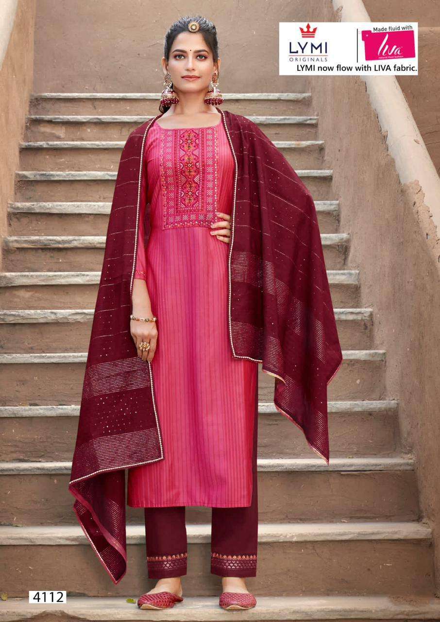 rangoon limelight vol 2 series 4111-4116 lining silk readymade suit 
