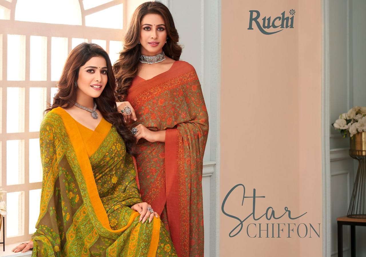 ruchi star chiffon vol 71 series 15301-15305 chiffon saree 