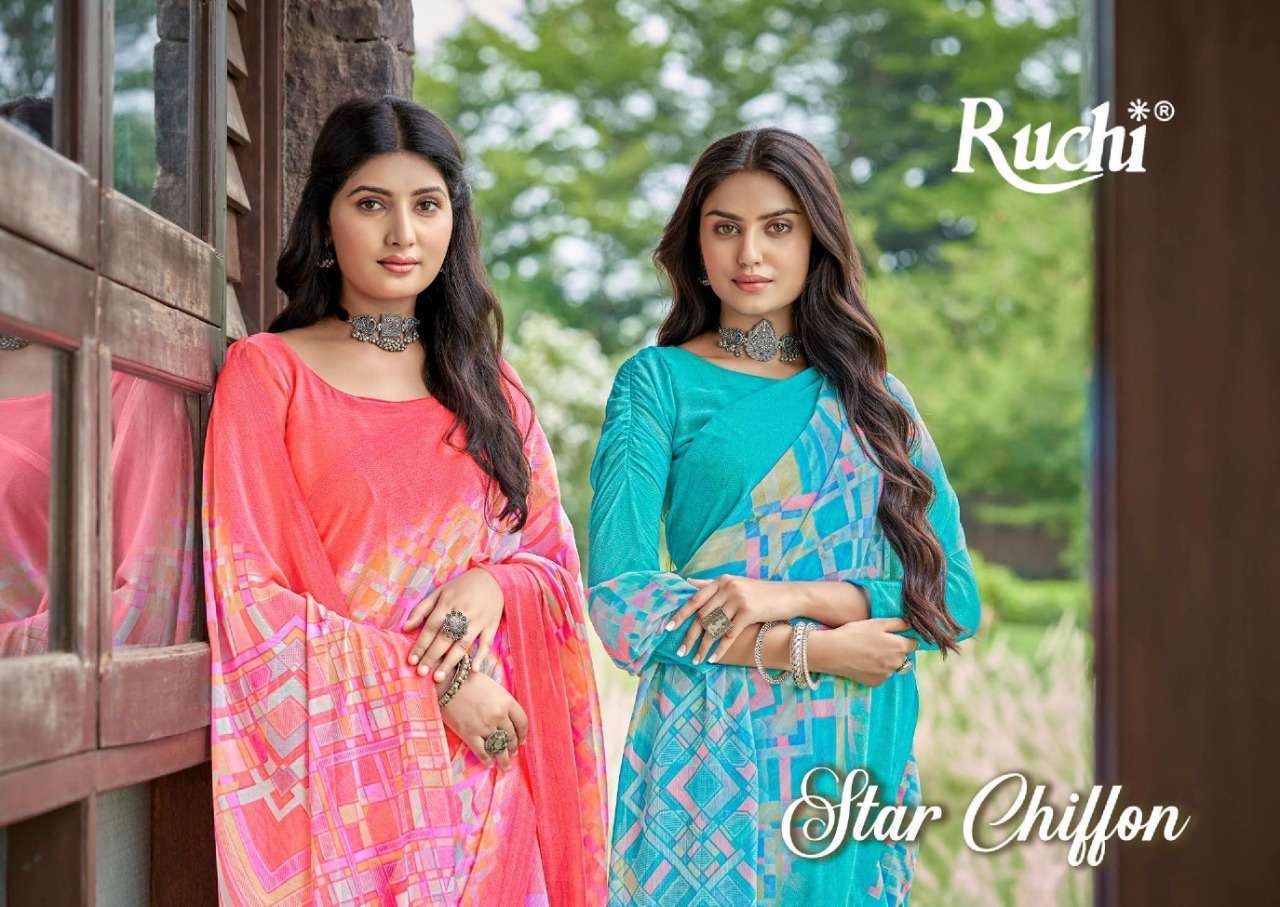 ruchi star chiffon vol 83 series 18001-18006 chiffon saree 