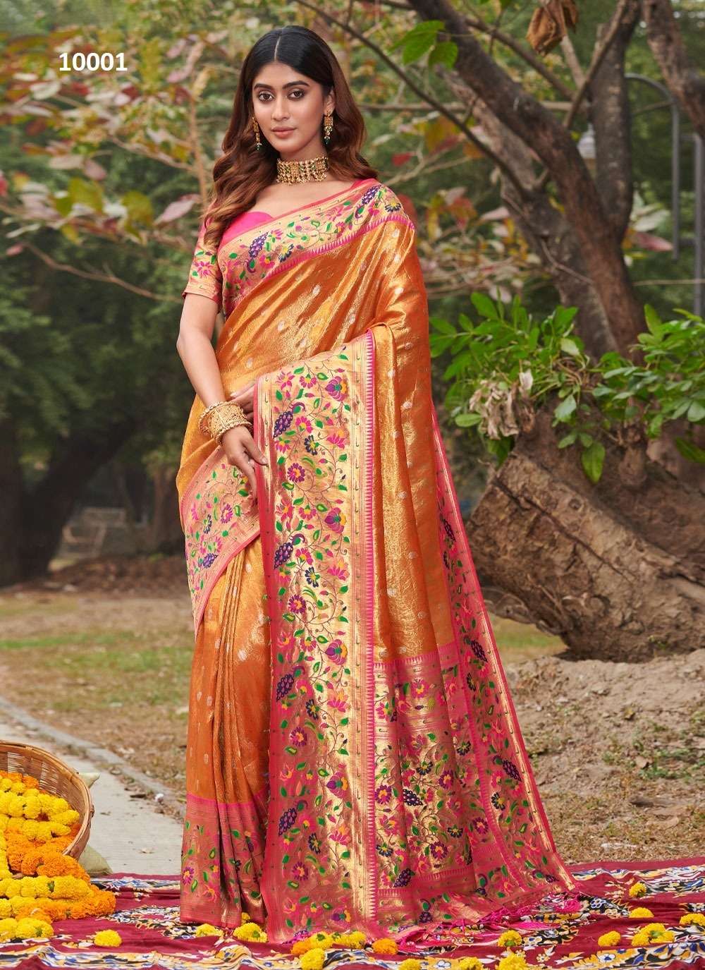 sangam sonpari designer paithani silk saree 