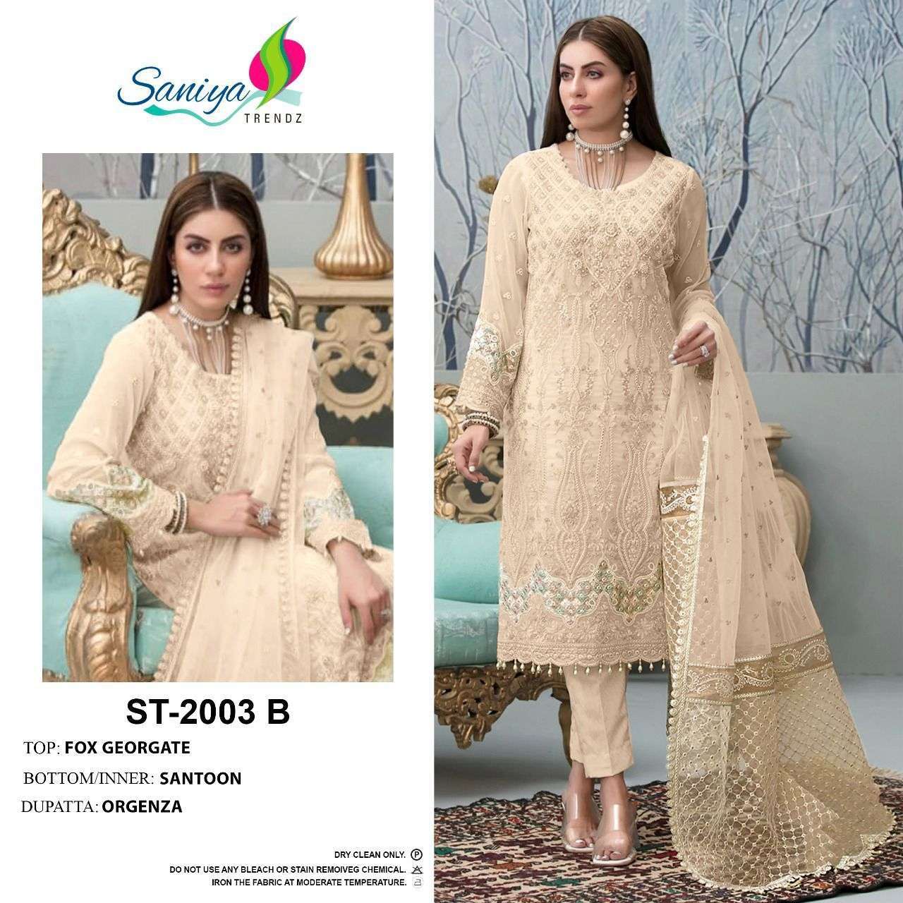 saniya trendz 2003 georgette embroidered fancy suit 