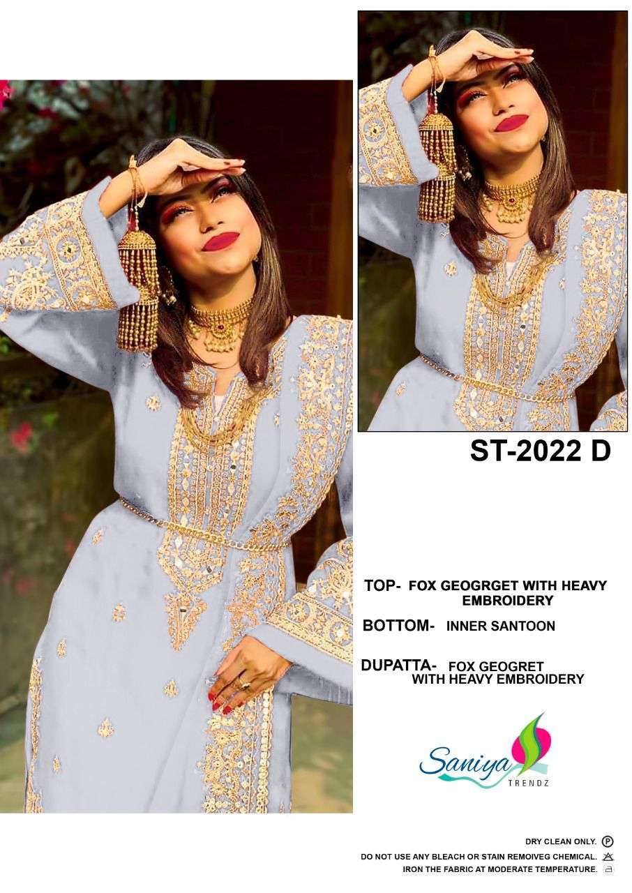 saniya trendz ST-2022 georgette embroidered suit 