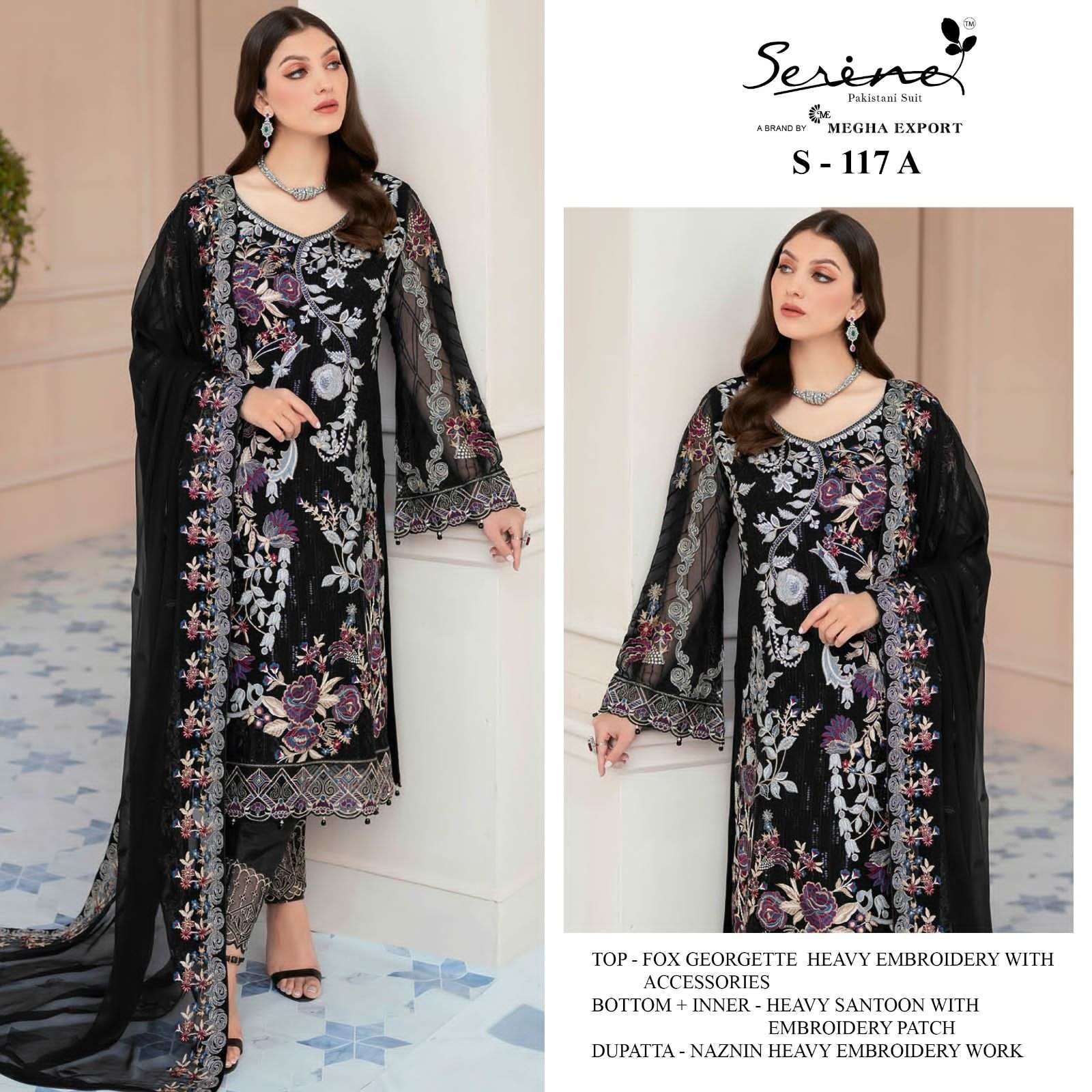 serene S-117 designer faux georgette suit 