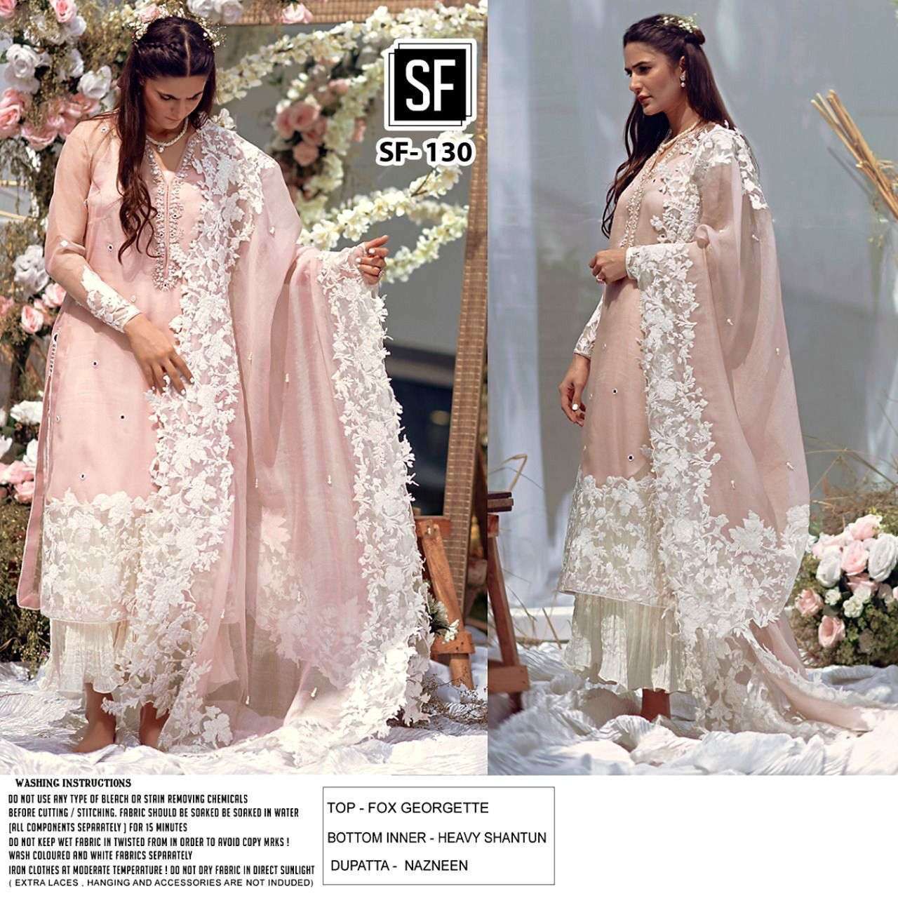 sf fashion sf 130 faux georgette pakistani suit 