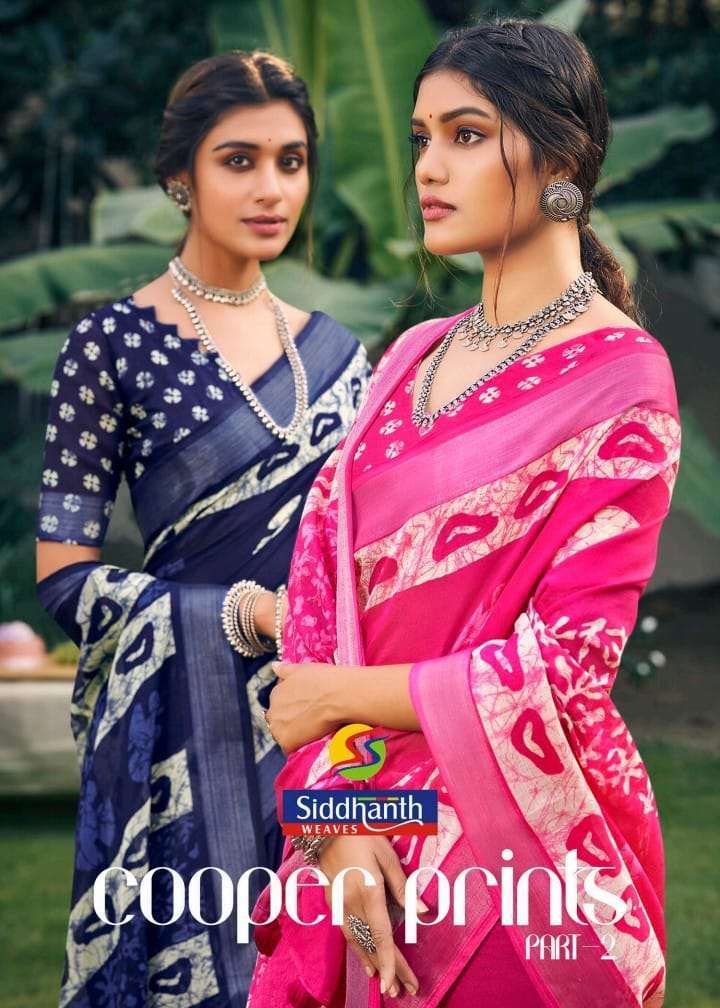 siddhanth weaves copper print vol 2 series 21011-21018 Cotton Base saree