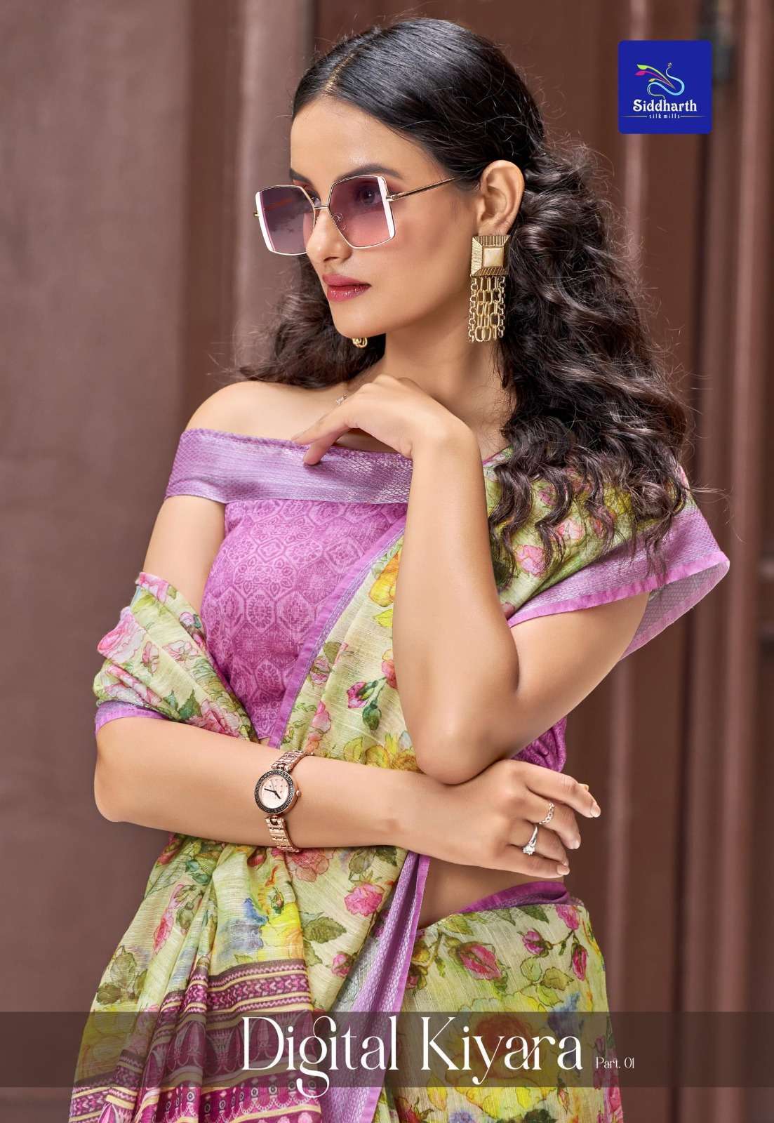 siddharth digital kiyara series 25001-25008 Cotton Base saree