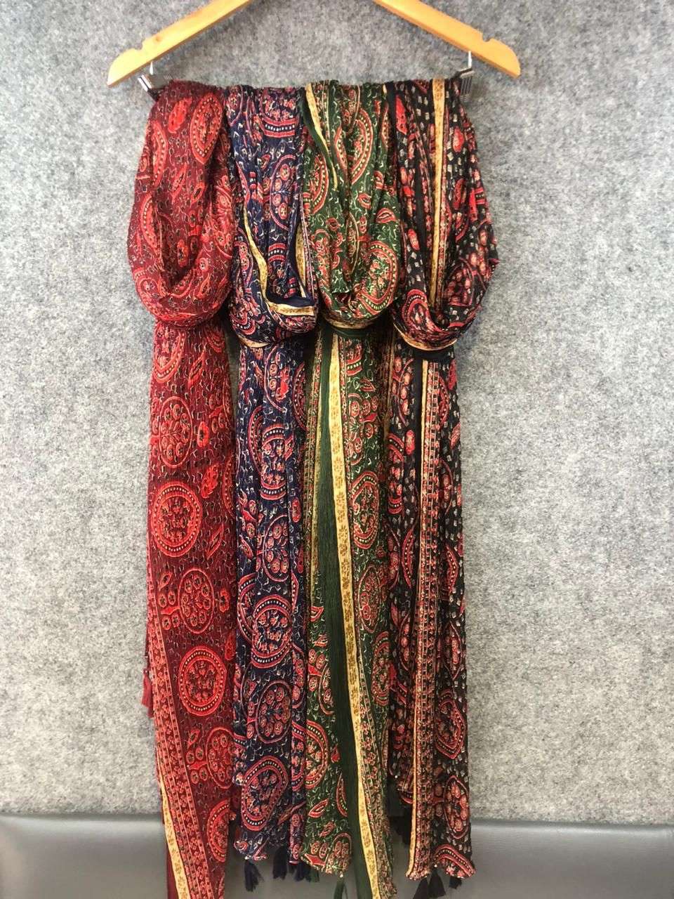 Silky print shining crush chiffon dupatta 