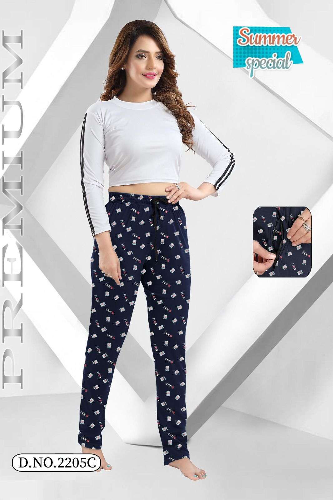 summer special night pant vol 3205 Heavy Shinker Hosiery Cotton pant