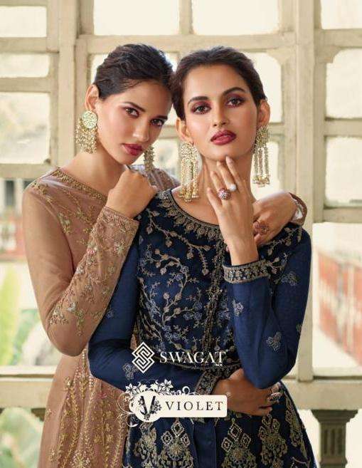 swagat violet series 5501-5507 butterfly net suit 