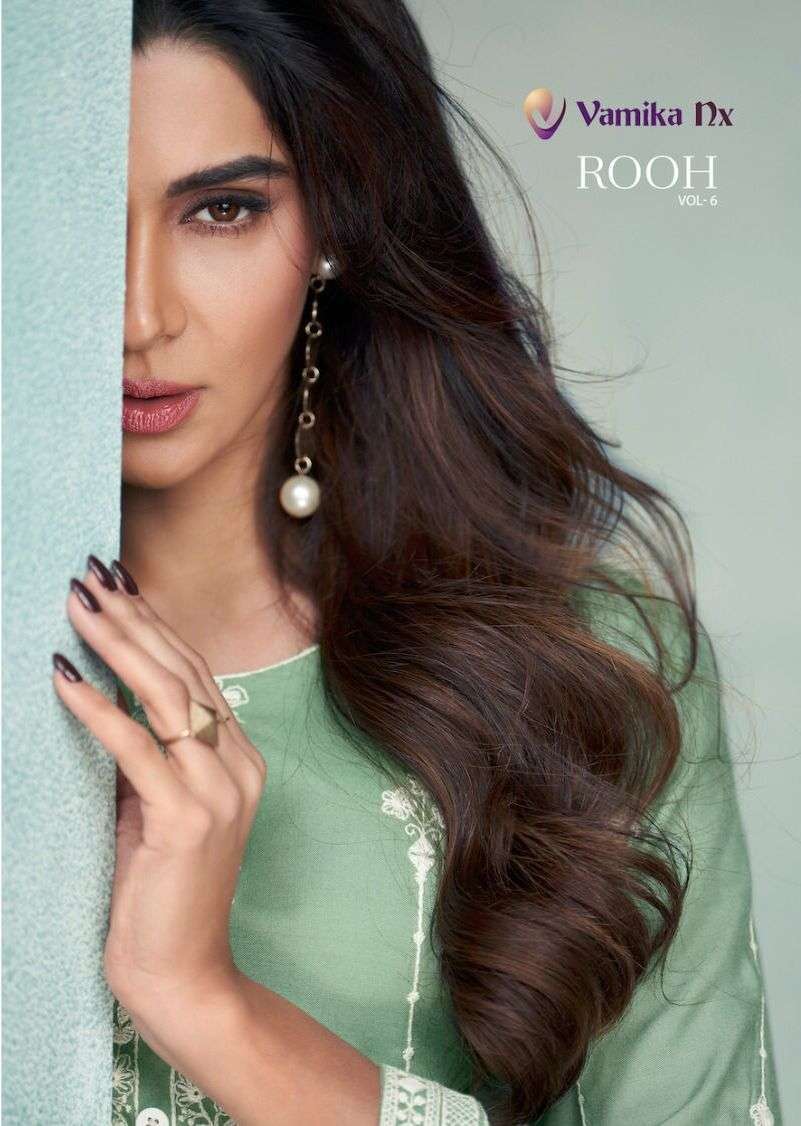 vamika nx rooh vol 6 series 1130-1135 pure rayon viscose kurti 
