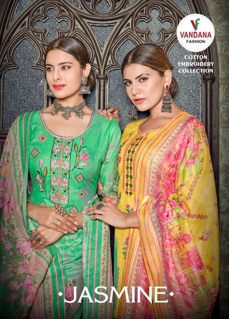 Vandana Jasmine series 1001-1010 PC Cotton suit 