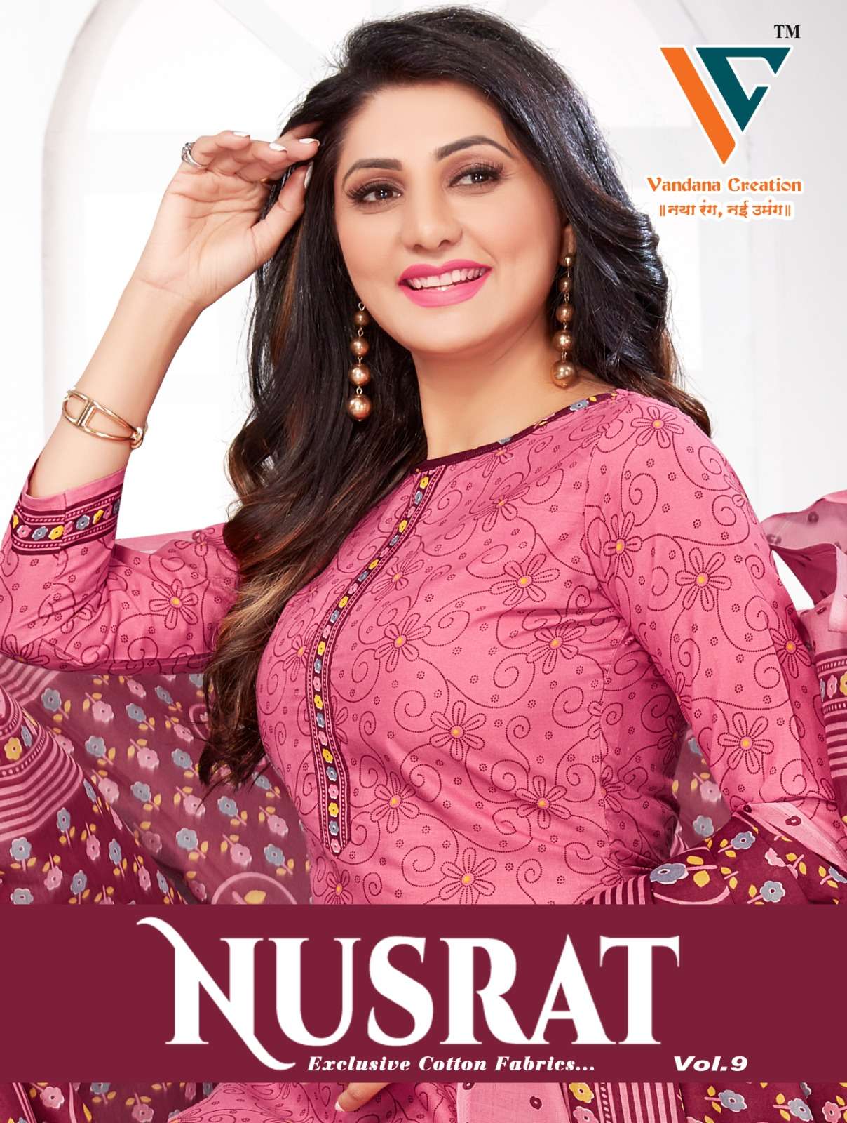 vandana nusrat vol 9 series 9001-9012 cotton suit 