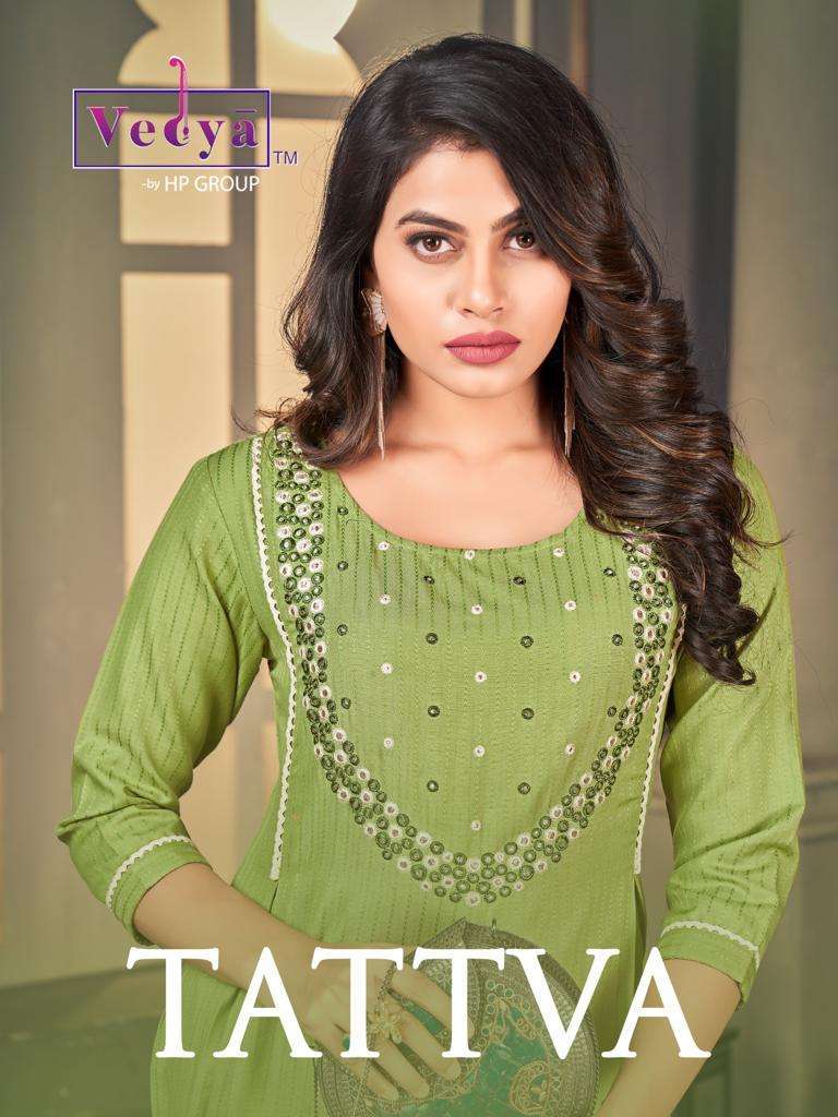 vedya tattva series 1051-1056  Rayon Blend Dobby Jaquard kurti