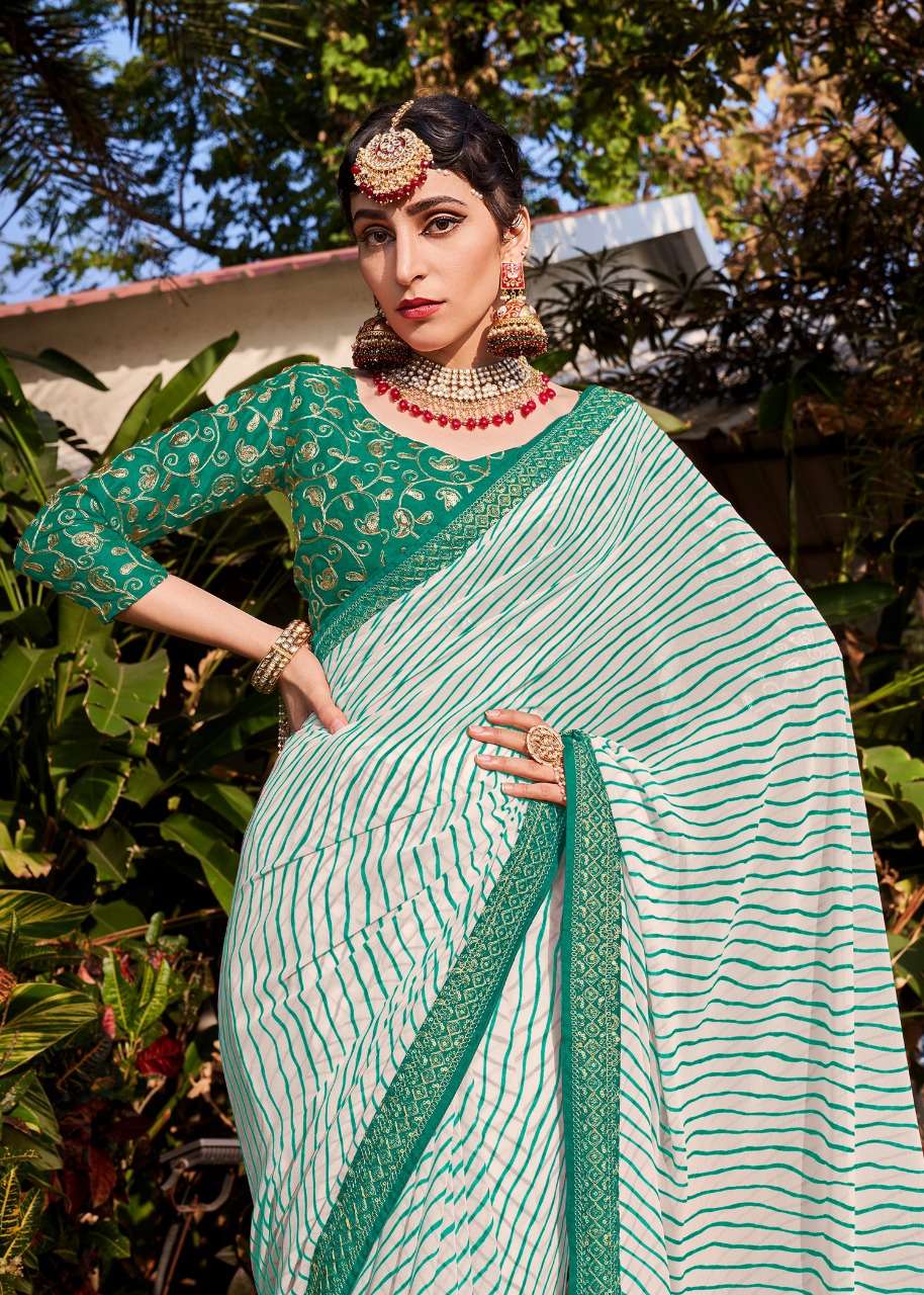 vihana Georgette Laheriya Print Fabric saree