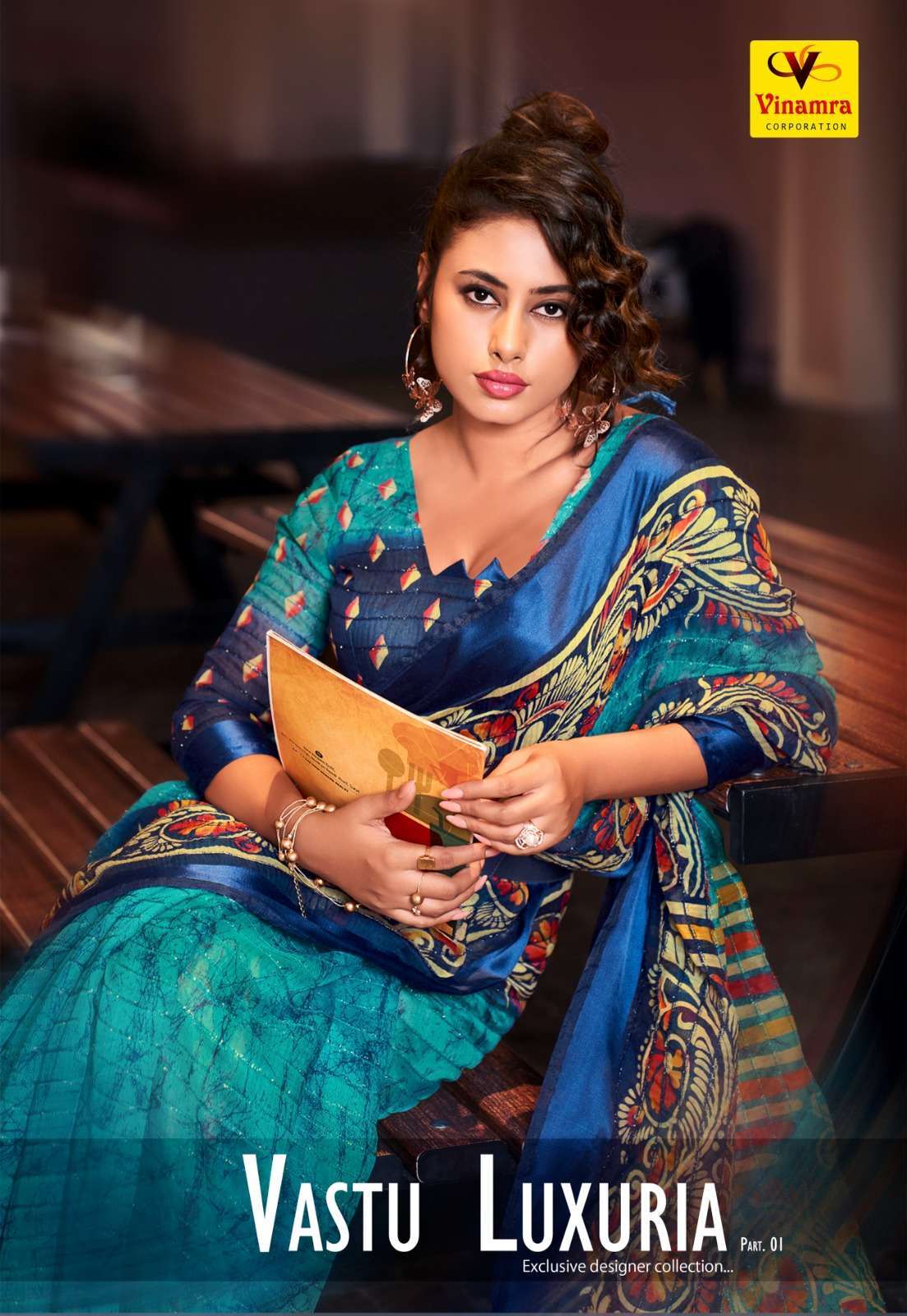 vinamra vastu luxuria vol 1 series 21001-21008 sattin patta cotton saree