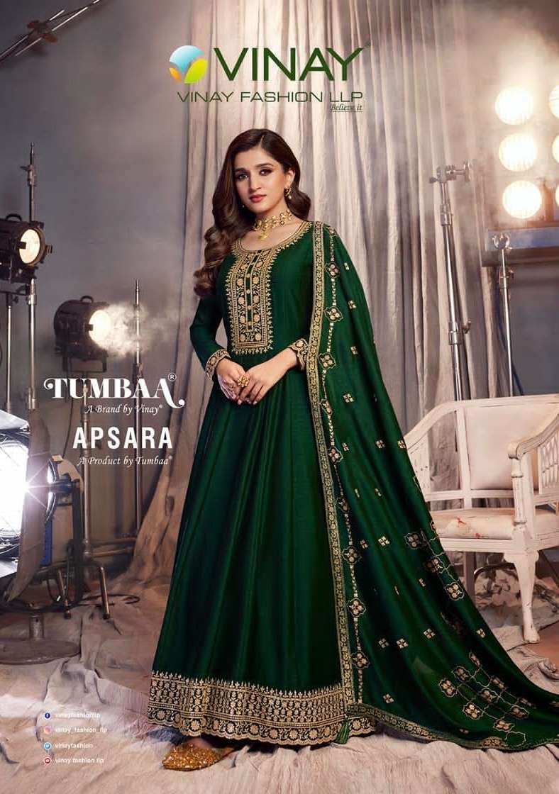 vinay tumbaa apsara series 41201-41206 silk georgette gown 