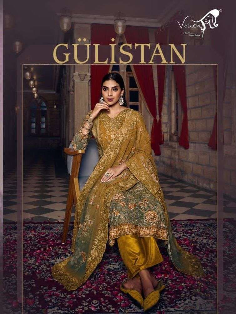 vouch gulistan series 5001-5006 heavy georgette suit 