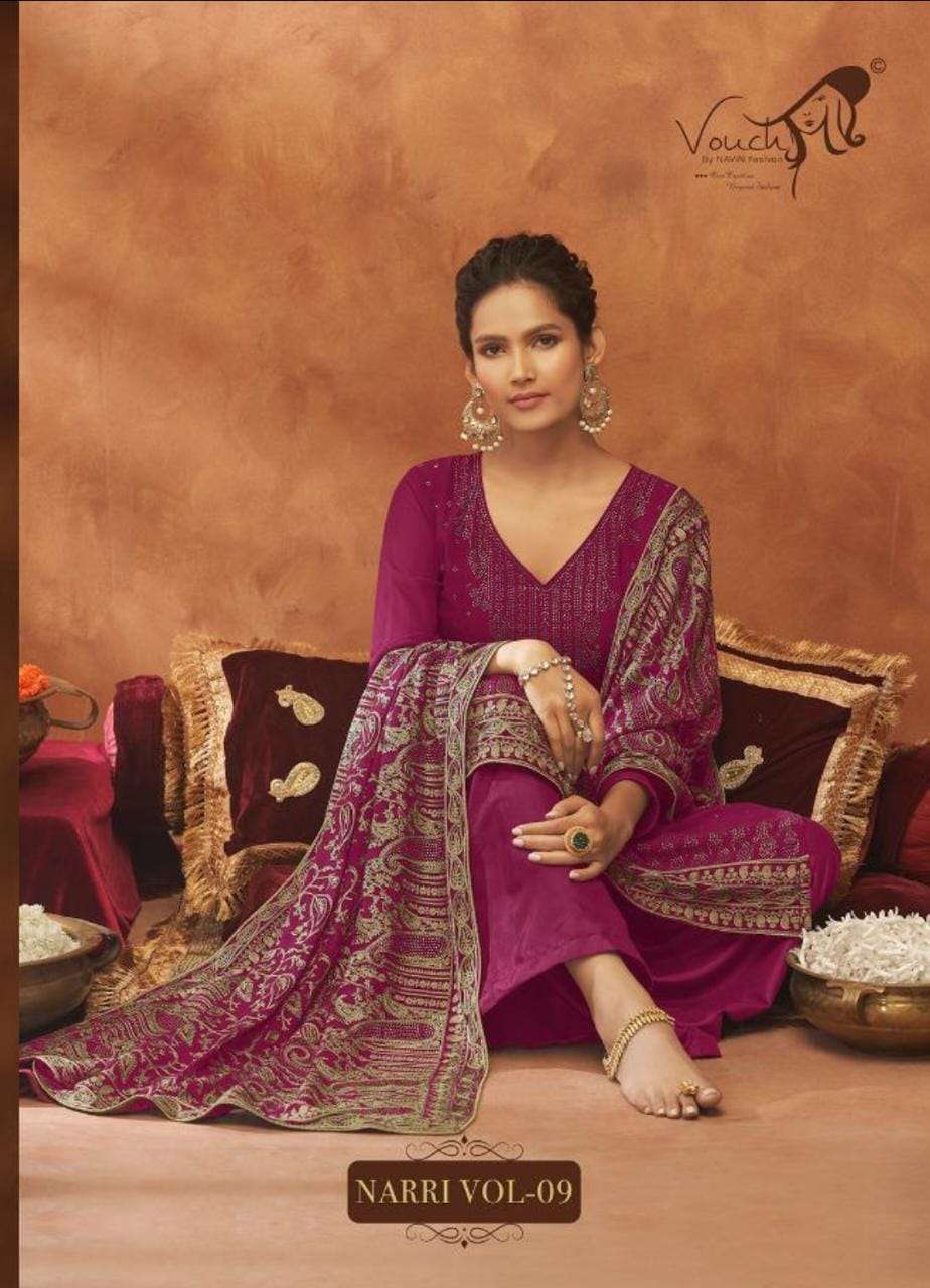 vouch naari vol 9 series 9001-9005 heavy georgette suit 