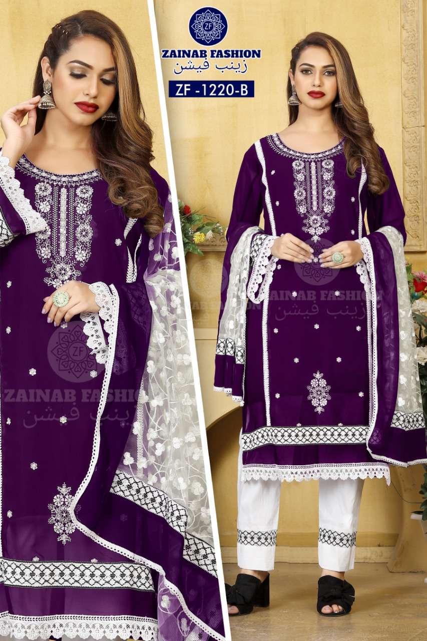 zainab fashion 1220 A-B designer faux georgette suit 