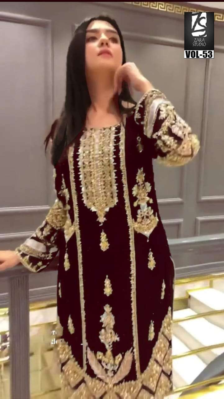 zara studio vol 53 designer faux georgette suit 