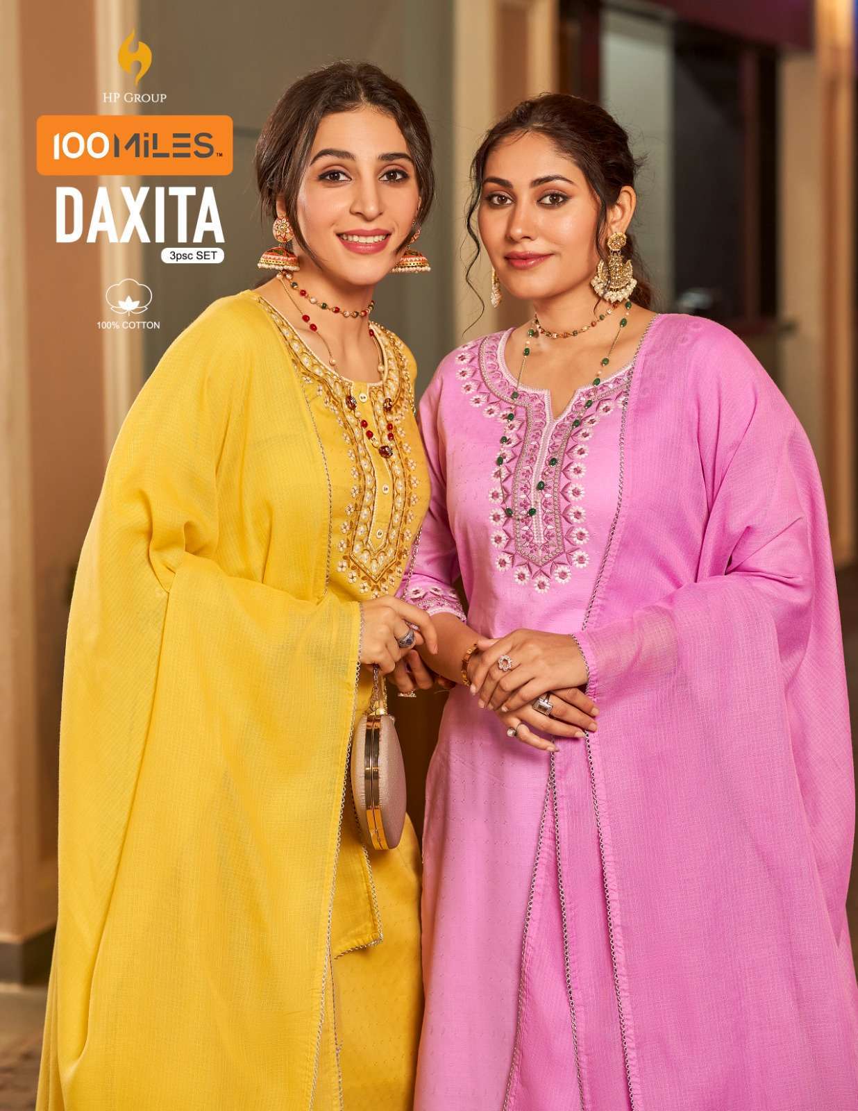100 miles daxita series 01-04 pure cotton readymade suit 