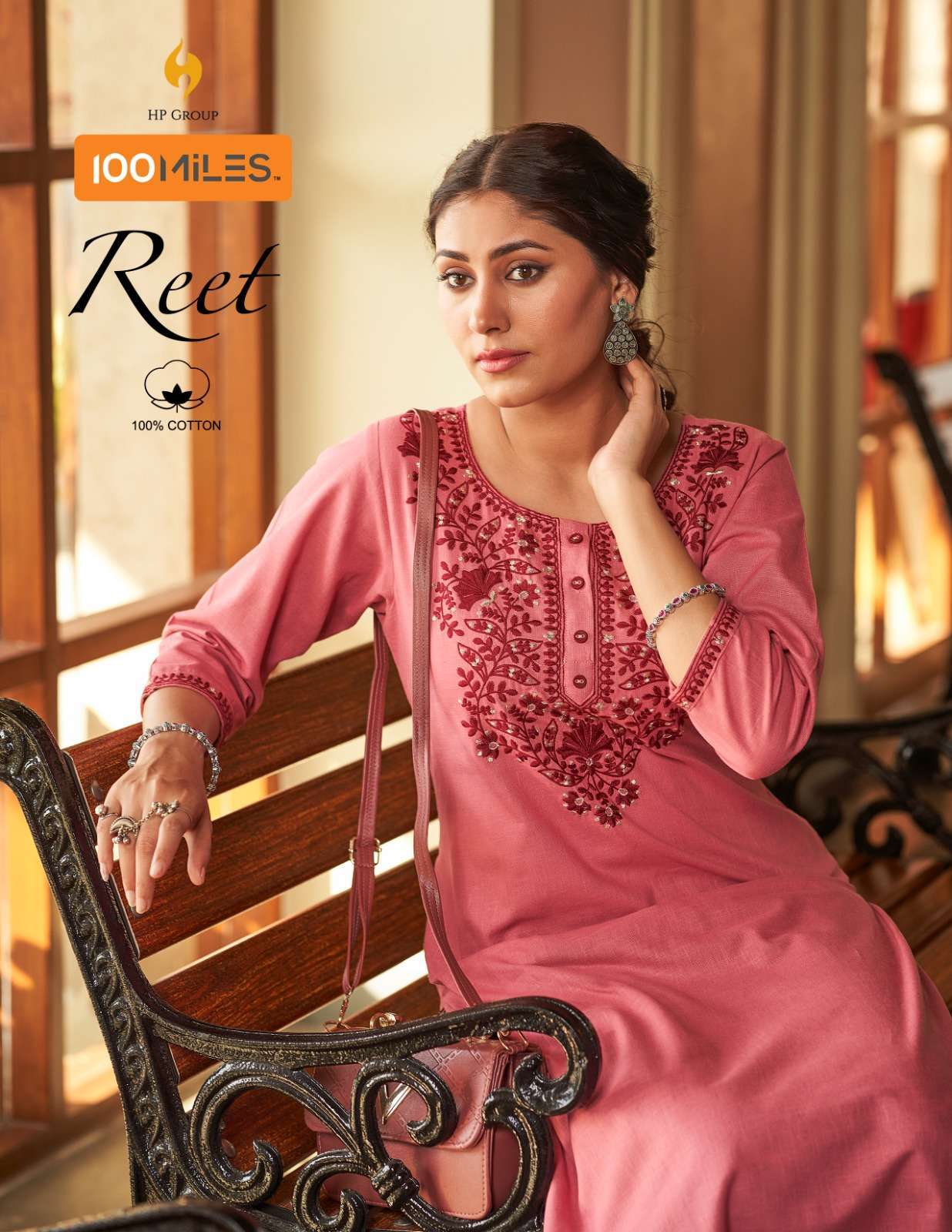 100 miles reet series 01-04  Pure Cotton embroidered work kurti