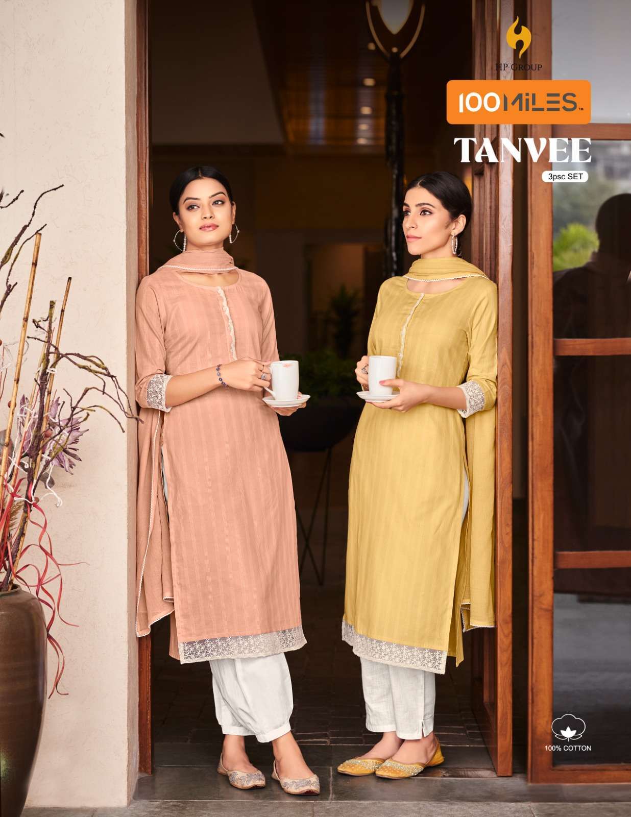 100 miles tanvee series 01-04 Pure cotton readymade suit 
