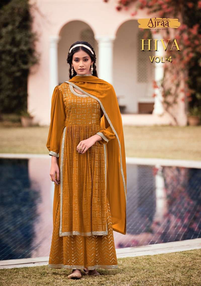 ajraa hiva vol 4 series 51511-51515 real georgette readymade suit 