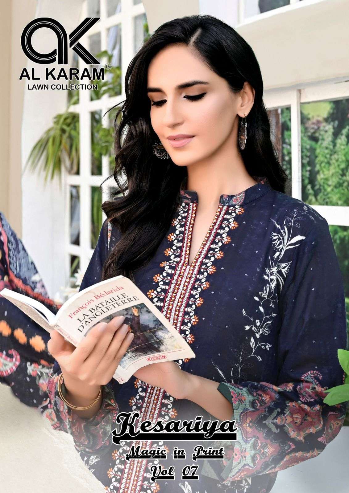 al karam kesariya magic in print vol 7 series 7001-7006 Pure Cambric suit