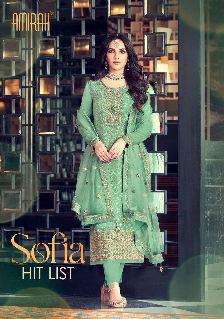 amirah sofia hit list series 16091-16095 pure viscose jacquard suit 